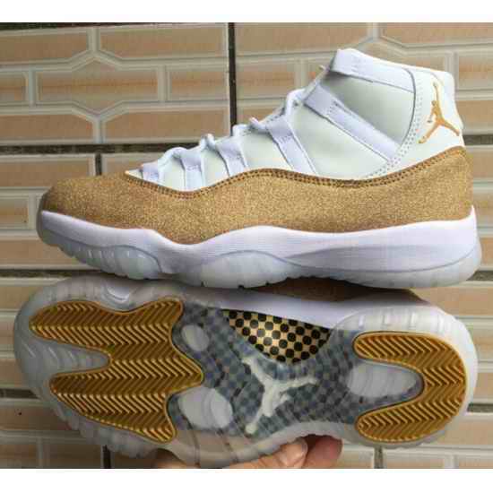 Nike Air Jordan 11 Retro White Gold Men Shoes